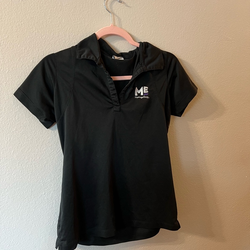Massage Envy Women’s size small Black Short Sleeve Polo Shirt